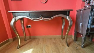 Consola madera cajón plata