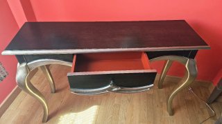 Consola madera cajón plata