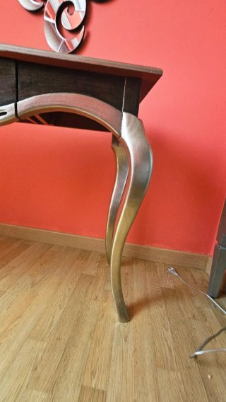 Consola madera cajón plata