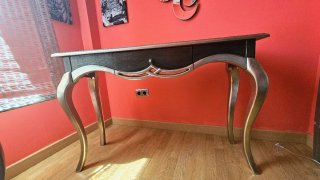 Consola madera cajón plata