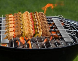 9 Pinchos Acero Inoxidable Barbacoa y brasa.