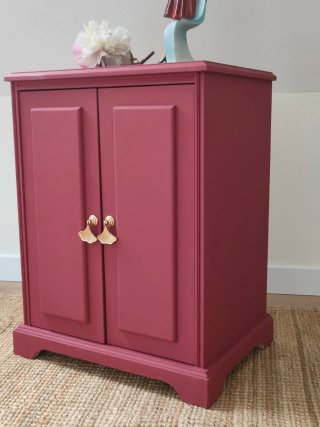 Mueble mesa auxiliar burdeos madera