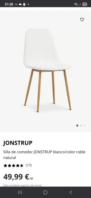 Seggiole Jonstrup Jysk in similpelle bianca