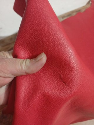 Retal Piel Vacuno Rojo