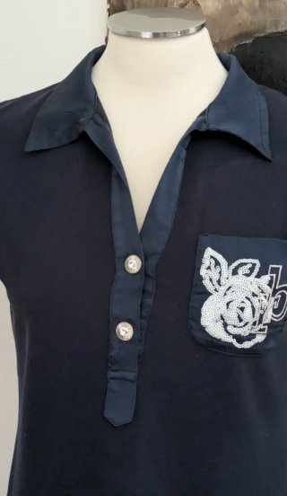 Maglietta Roccobarocco blu taglia 42 italiana
