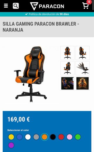Silla Gaming Paracon Brawler Naranja