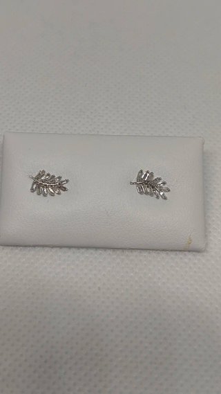 Pendientes hoja oro y diamantes