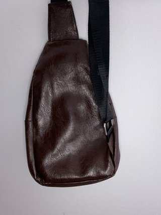 Borsa a tracolla marrone da uomo