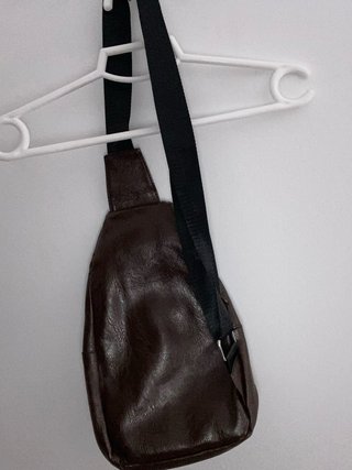 Borsa a tracolla marrone da uomo