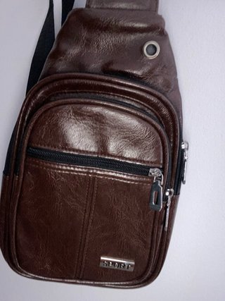 Borsa a tracolla marrone da uomo