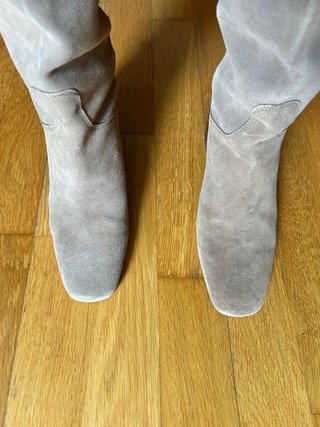 Stivali alti in pelle scamosciata marrone