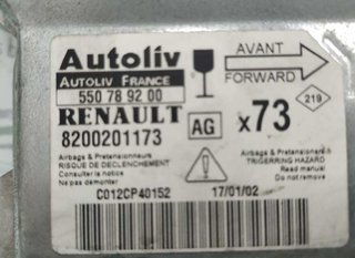 Renault 245565 8200201173 centralita airbag vel