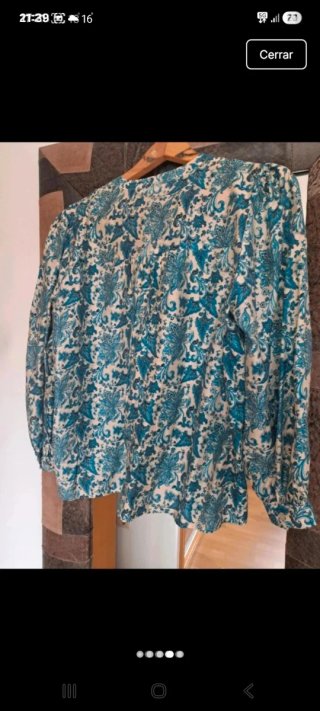Blusa estampada turquesa