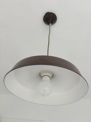 Lampada da soffitto marrone e bianca con 3 lampade per 40