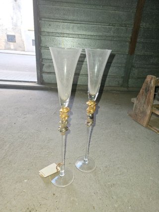 Calice di champagne dorato decorativo