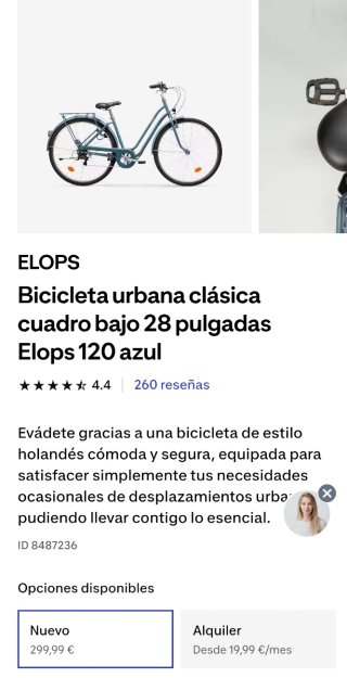 Bicicleta Elops 120 Paseo Nueva Caja