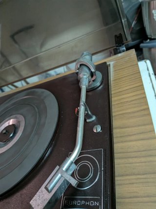 Giradischi Europhon Cassa Legno Coperchio