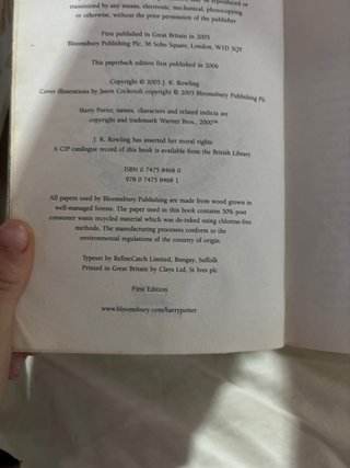 Harry Potter & the Half Blood Prince Uk