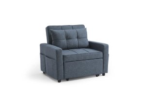 Sofá Cama 1 Plaza Azul/Gris