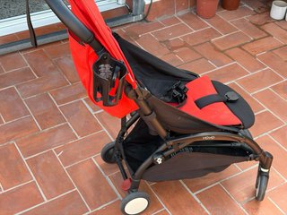 Carro YOYO Rojo, saco, plastico, porta vaso, funda