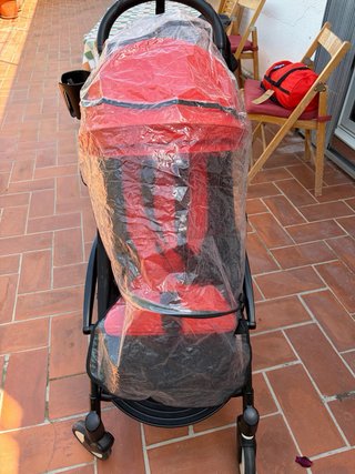 Carro YOYO Rojo, saco, plastico, porta vaso, funda