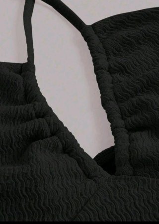 Top Shein Negro Fruncido Talla XS