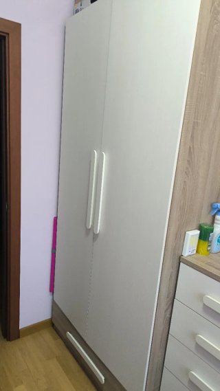 Mueble de salón madera y cristal