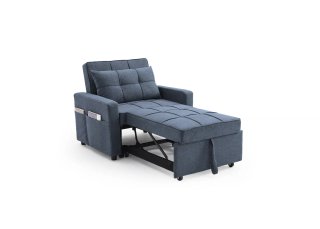 Sofá Cama 1 Plaza Azul/Gris