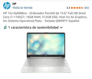Ordenador portátil HP Plata