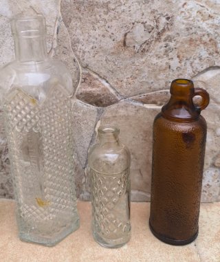 Lote 5 Botellas Vidrio Vintage