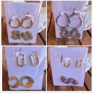 Pendientes artesanales corazón y flor