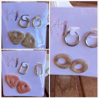 Pendientes artesanales corazón y flor