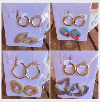 Pendientes artesanales corazón y flor