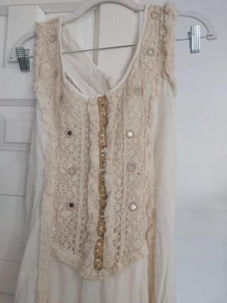 Vestido Aloboho Talla Única Crema