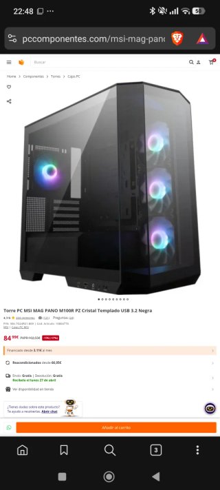 Caja MSI PANO M100R PZ mATX
