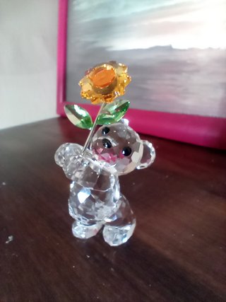 Swarovski Orsetto con Fiore Cristallo