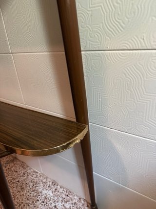 Mesita entradita vintage madera y metal