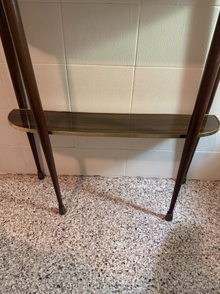 Mesita entradita vintage madera y metal