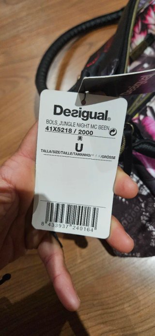 Bolso Desigual Multicolor Negro Nuevo con Etiqueta