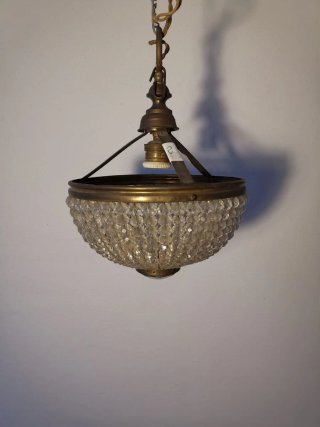 Lámpara colgante antigua de cristal