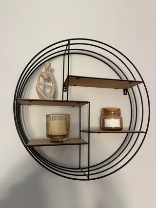 Estantería redonda metal y madera