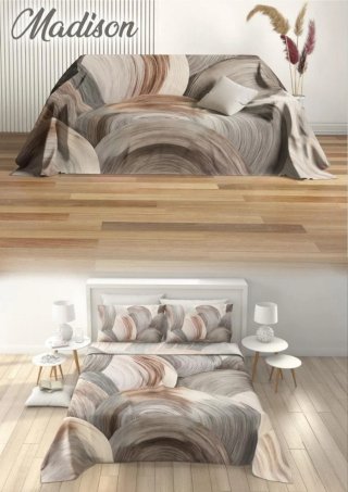Copriletto con fantasia foglie