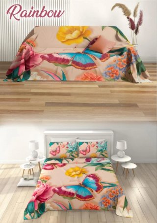 Copriletto con fantasia foglie