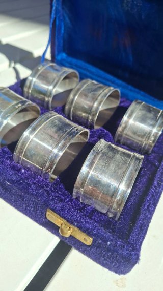 Set 6 portatovaglioli vintage [placcati argento]