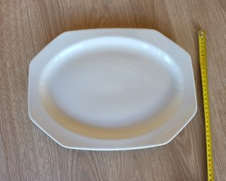 Juego de 2 fuentes de cerámica blancas