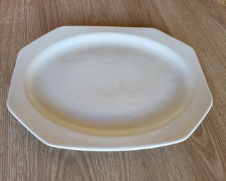 Juego de 2 fuentes de cerámica blancas