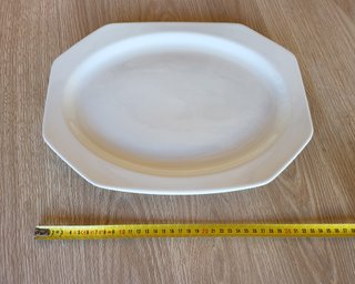 Juego de 2 fuentes de cerámica blancas