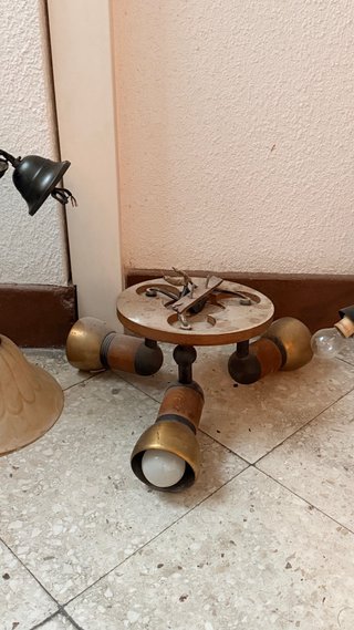 Lampade Vintage in Metallo e Tessuto