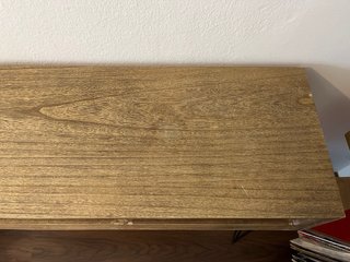 Mueble consola para vinilos estilo escritorio