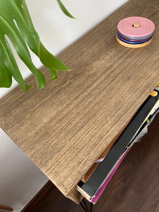 Mueble consola para vinilos estilo escritorio
